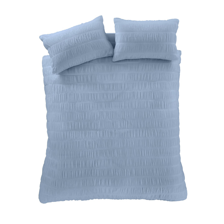 Catherine Lansfield Seersucker Reversible Duvet Cover & Pillowcase Set