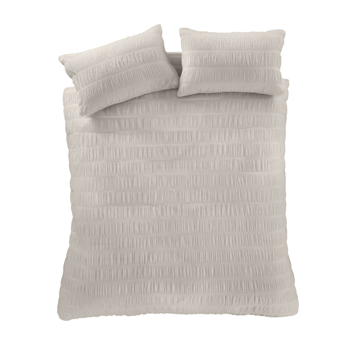 Catherine Lansfield Seersucker Reversible Duvet Cover & Pillowcase Set