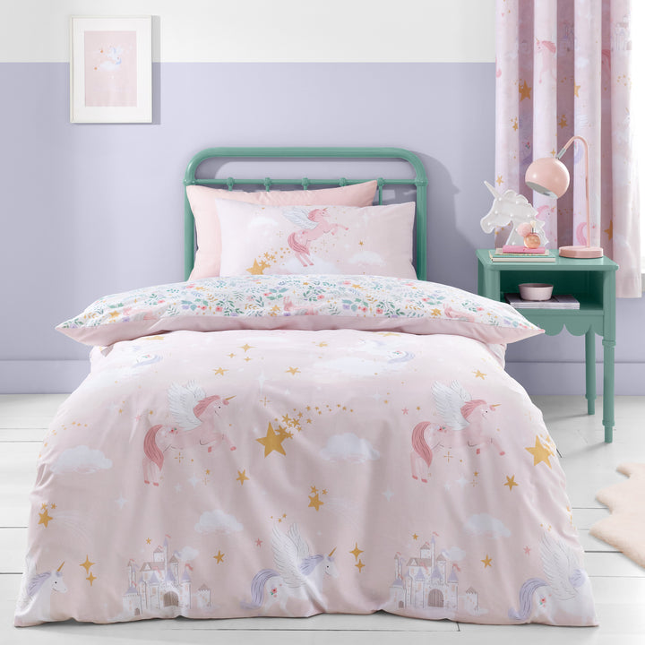 Catherine Lansfield Fairytale Unicorns Duvet Cover & Pillowcase Set