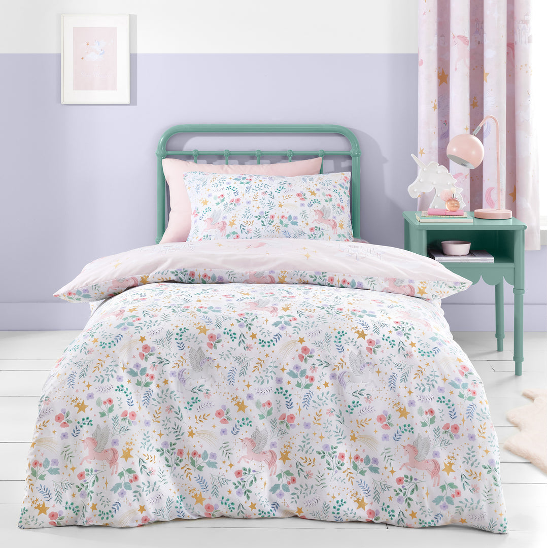 Catherine Lansfield Fairytale Unicorns Duvet Cover & Pillowcase Set