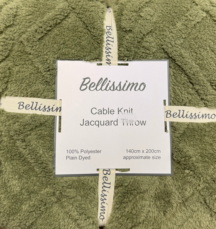 Cable Knit Jacquard Fleece Throw