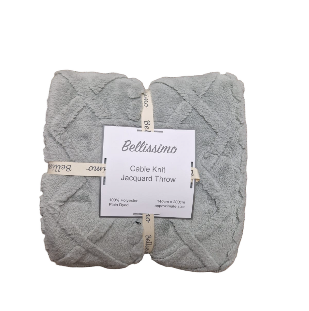 Cable Knit Jacquard Fleece Throw
